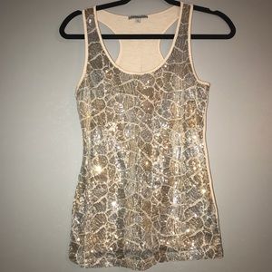 Charlotte Russe Racerback Sequin Tank Top